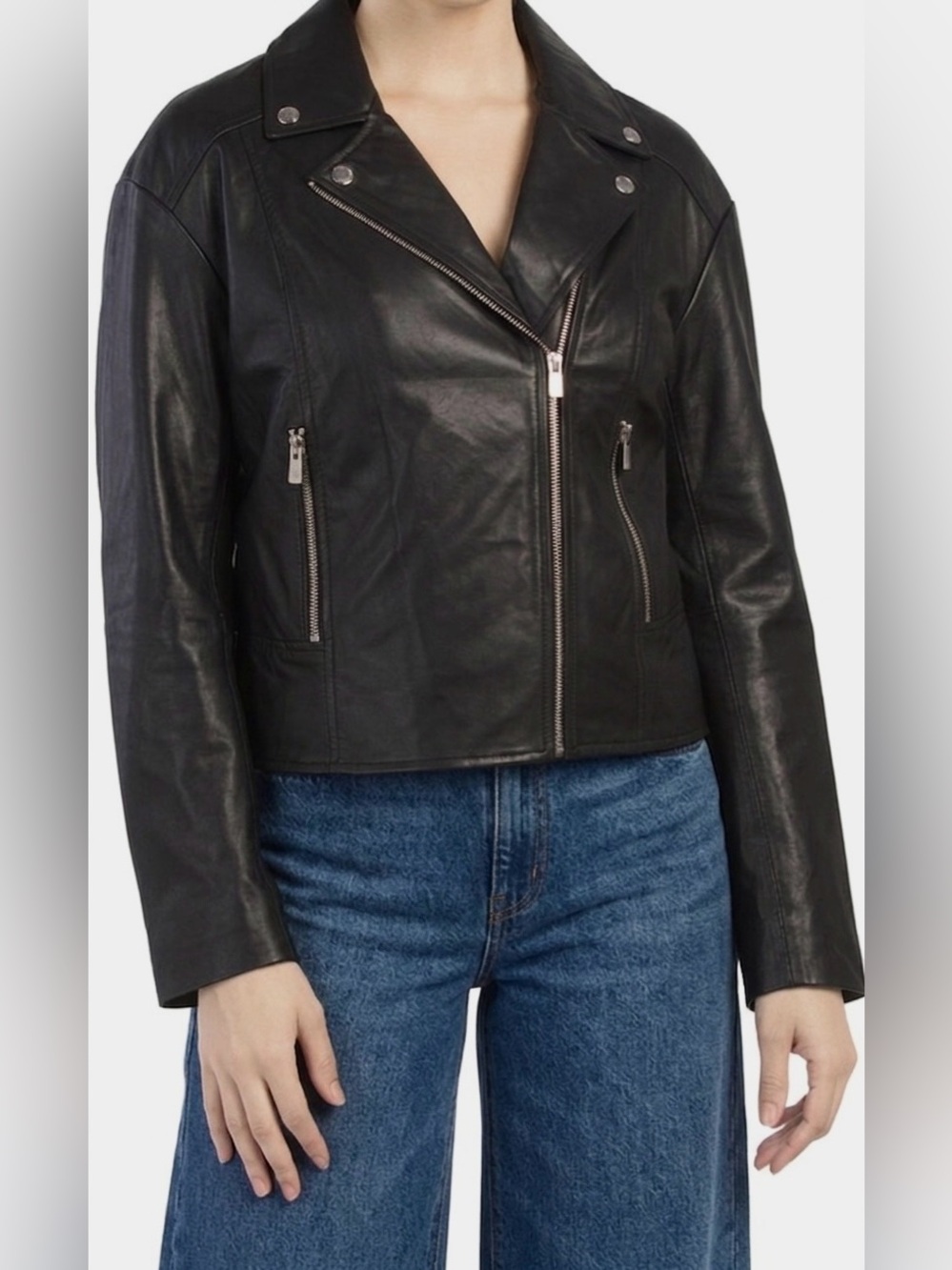 Bod & Christensen
Classic Black Leather Moto Jacket  NWT